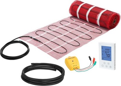 Electric Floor Heating Mat 50sqft 120V Thermostat