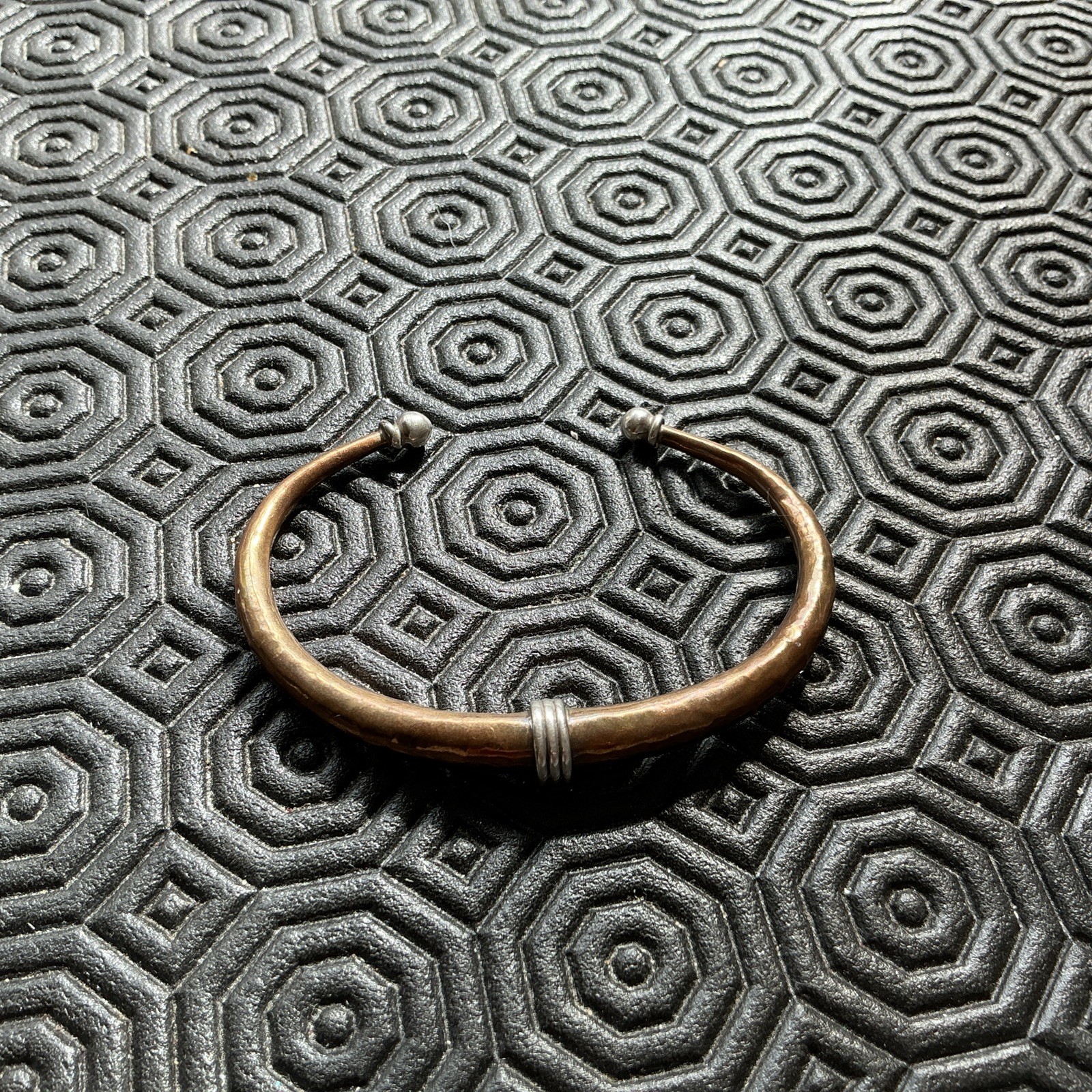 Solid Hand Hammered Copper and 925 Silver Bracele… - image 2