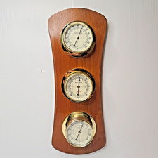 Vintage Sunbeam Wall Weather Station Barometer Thermometer Hygrometer Made USA