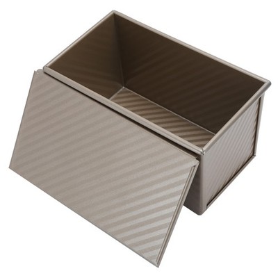 Bread Mold Box Golden Household Non Stick Bakeware Baking Mold With Cover Ki SET