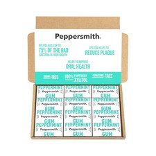 Image of Peppersmith Peppermint Gum, Vegan, Xylitol, Sugar-Free, Oral Health, 12x15g