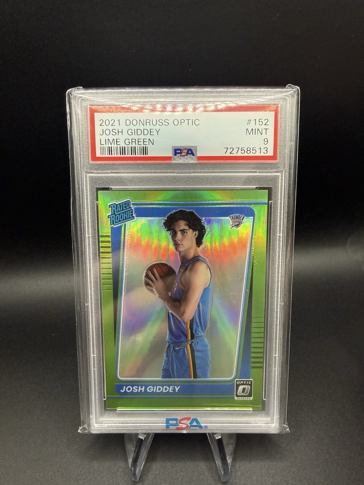 2021-22 Donruss Optic Josh Giddey Rated Rookie Lime Green /149 #152 PSA 9 OKC