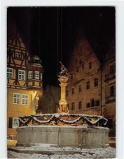 Postcard St. George Fountain Rothenburg ob der Tauber Germany