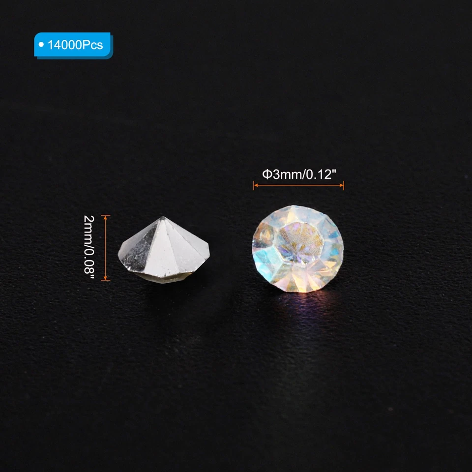 14000Pcs Acrylic Wedding Table Diamonds 3mm Crystals Gems Silver AB Foto 2 de 4