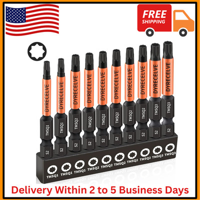 Professional 10-Pack 8 Point Torx Star & Double Square Bit Set - Premium Blue