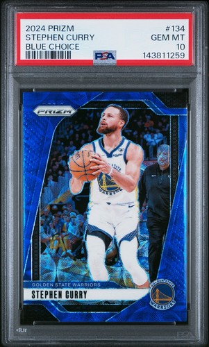 Stephen Curry 2024-25 Panini Prizm Blue Choice /49 PSA Gem Mint 10! Warriors