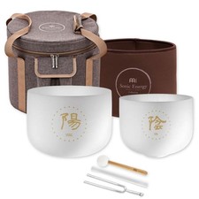 Meinl Sonic Energy TCMCSBSET2 Quartz Singing Bowl Set Yin Yang with Tuning Fork