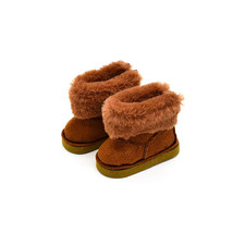 Brown Fur Trim Boots 5 2.5 cm Fits BJD Dolls
