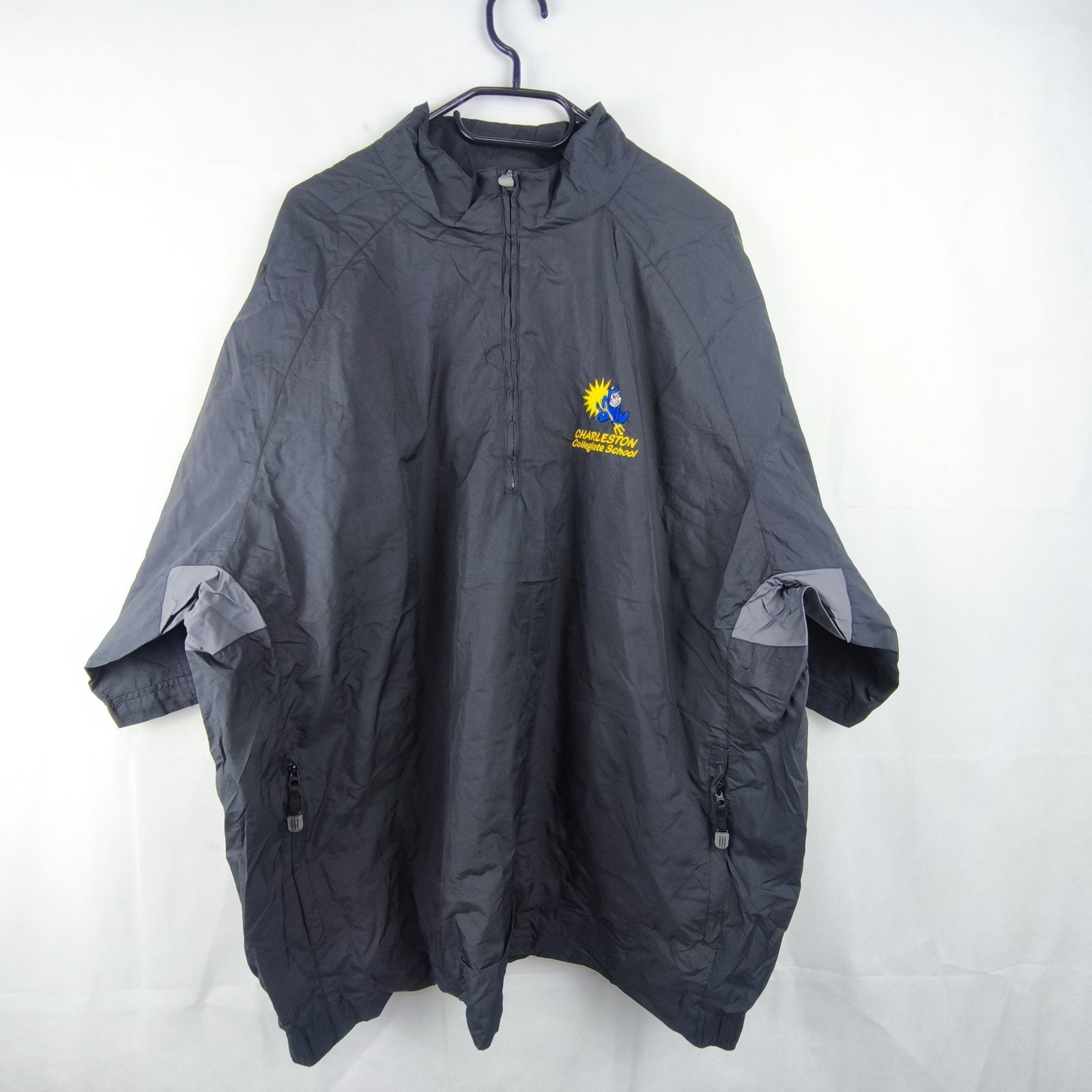 Adidas Windbreaker Hombre XL Negro Chaqueta Universitaria Charleston School