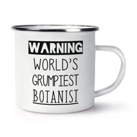 Warnung World's Grumpiest Botaniker Emaille Becher Tasse Lustiger Witz Best Toll