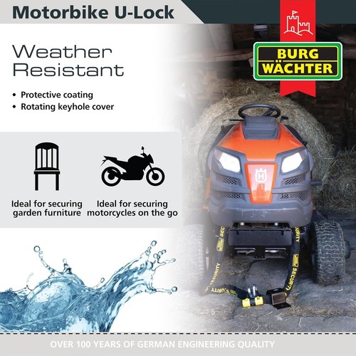 Burg Wachter 14mm Motorbike U Lock Sold Secure Gold Free and Fast Shipping - Picture 5 of 6