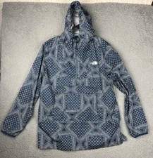 The North Face Packable Jacket Fanorak Womens Large Blue Pullover Outdoors