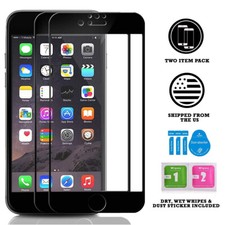 2-Pack Tempered Glass Screen Protector for Apple iPhone SE 1st Gen Black White
