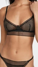 Else Bella Soft Cup Triangle Longline Black Bra L42807 Womens Size L/ 36C/38B