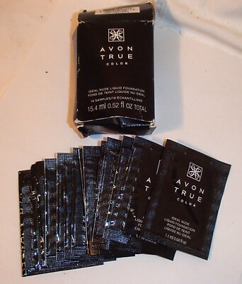 Avon True Color Ideal Nude Liquid Foundation 14 Samples Medium/Medium-Deep