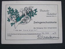 Karta ochronna hodowli jamnik jamnik jamnik teckel od Laurach Duisburg Jesingen AK