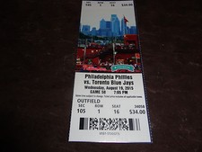 PHILLIES 2015 TICKET STUB  8/19/15 vs BLUE JAYS~AARON ALTHERR FIRST MLB H & HR