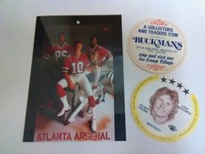 1983 POSTER CARD NICE STEVE BARTKOWSKI  +  BUCKMANS DISC  1976 FALCONS ATLANTA