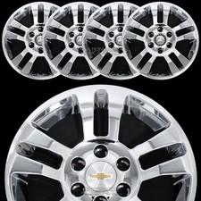 4 Chrome 2014-2020 SILVERADO 1500 18" Wheel Skins Hub Caps Aluminum Rim Covers