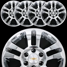 4 Chrome 2014-2020 SILVERADO 1500 18" Wheel Skins Hub Caps Aluminum Rim Covers