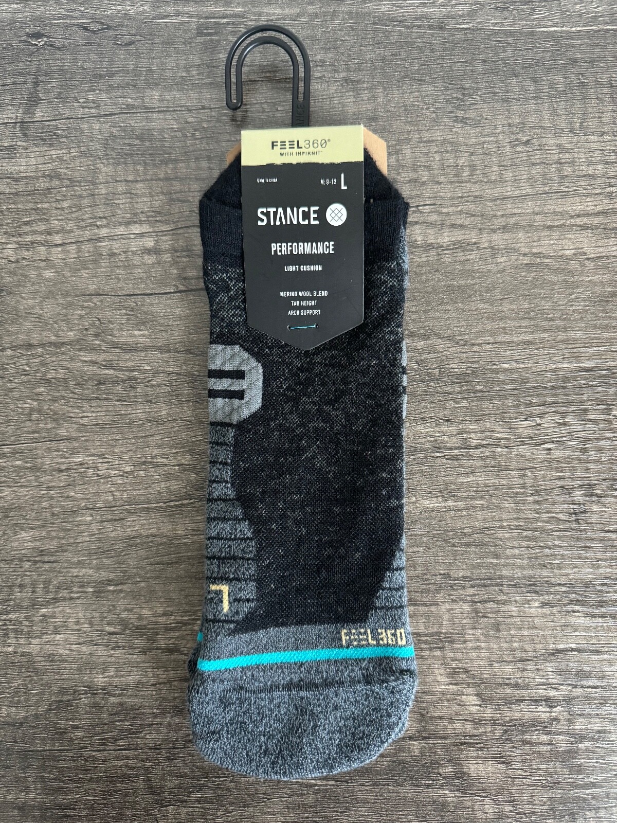 Stance Performance Merino Wool Blend Feel360 Tab Socks Men's LARGE 9-13 (NWT)