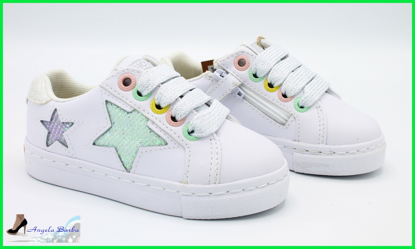 Baby Gioseppo Sneakers Girl Leather With Stars Glitter 26 27 28