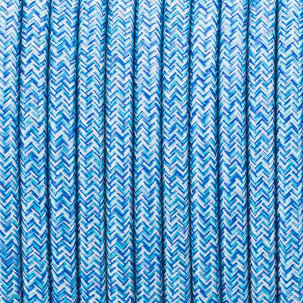 3-adriges Gedrehtes Stoffkabel 'Vintage Seide' – 10 M, Weiß, 0,75 Mm², Für Beleuchtung
