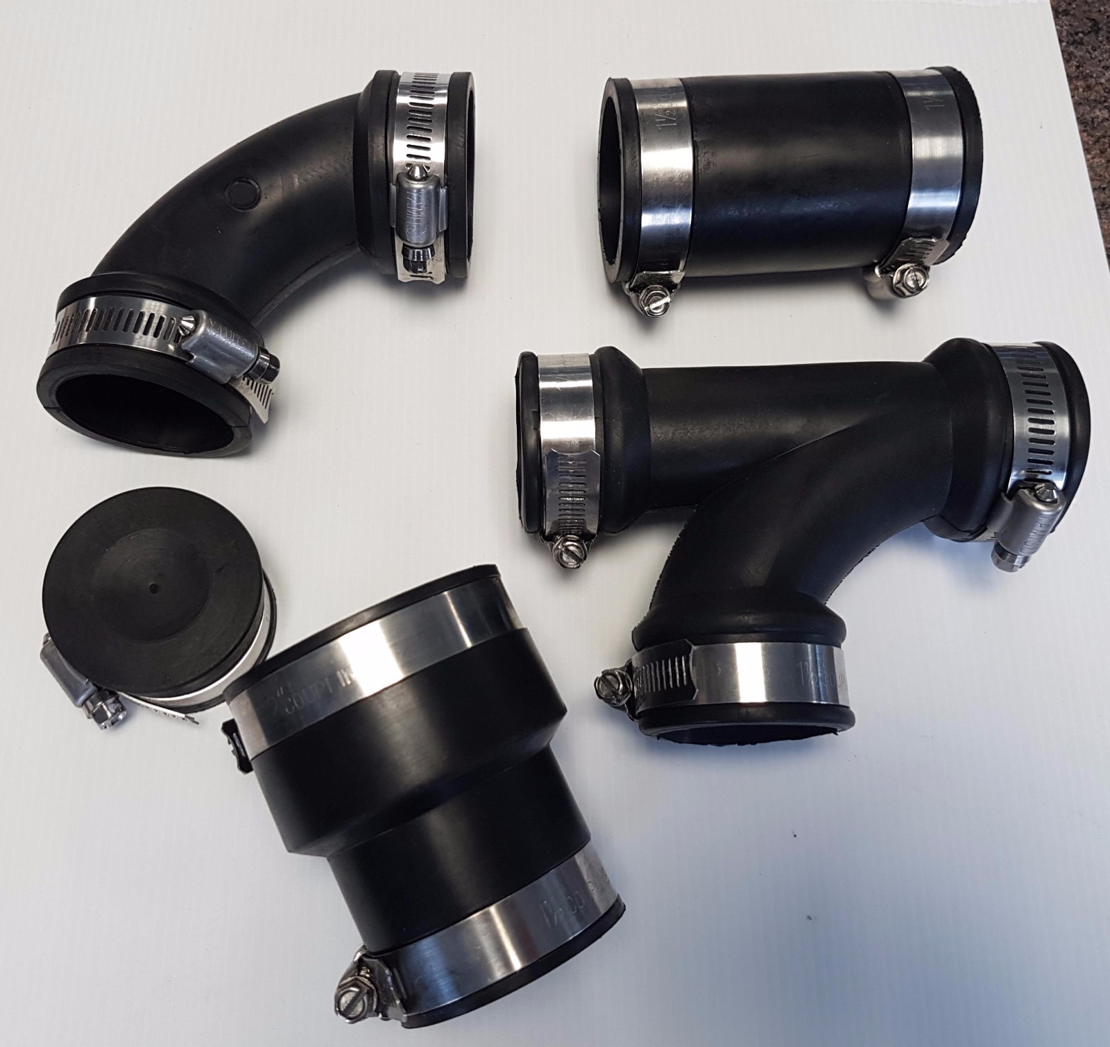1.5" Rubber Pipe Fittings Flexible Pond Connectors eBay