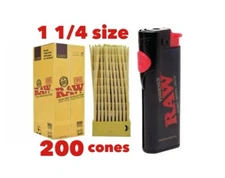 raw classic 1 1/4 size pre rolled cone +RAW PHOENIX ULTIMATE SMOKERS LIGHTER