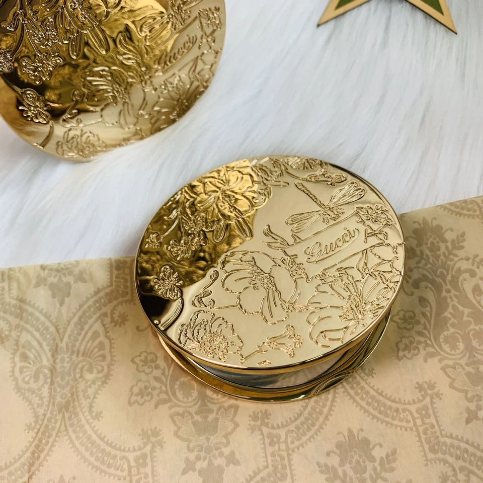 NEWGUCCI Floral Pocket MakeUp Mirror in Box in Gold/ Silve Women's Perfect Gift - Image 2 of 4