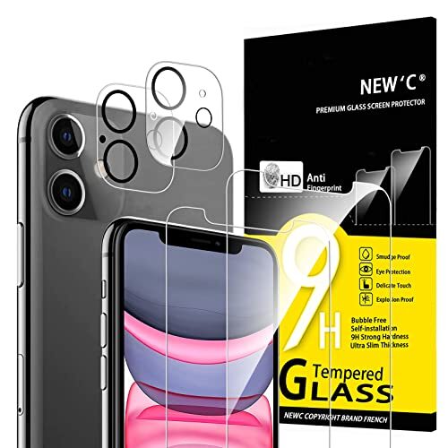 4 Pack, 2 Pack Screen Protector for iPhone 11 + 2 Pack Camera 11 6,1 pouces