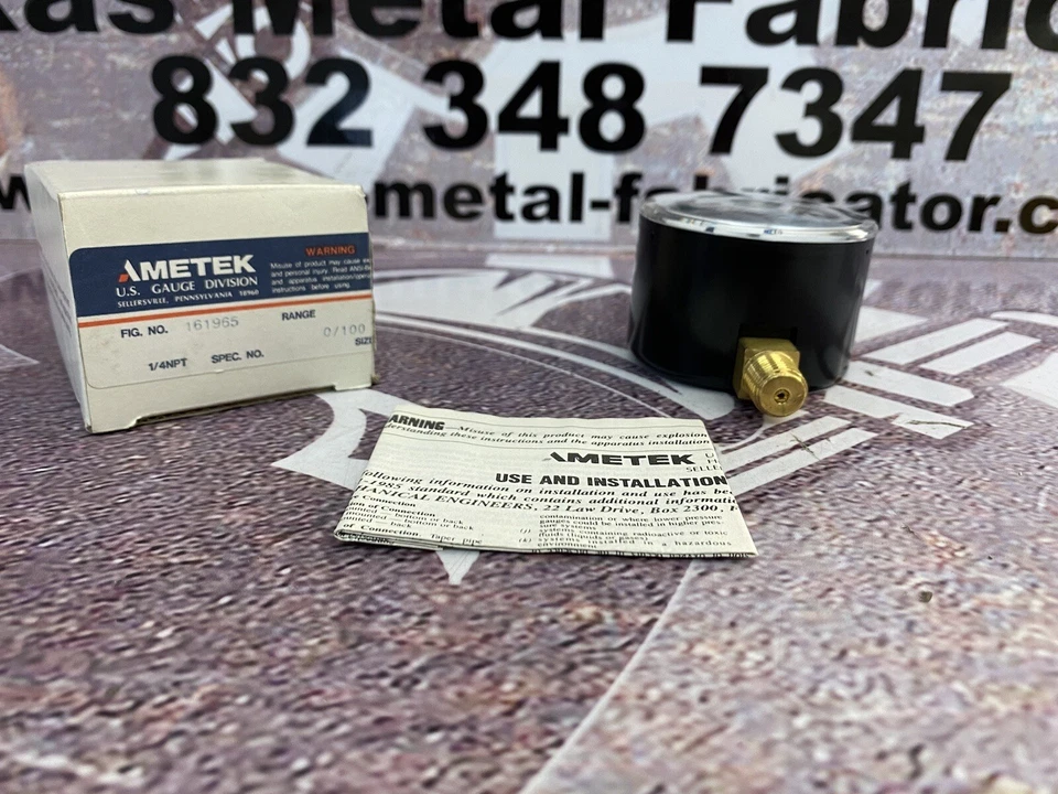 Ametek 161965 Pressure Gauge 0-100in H2O Conn. 1/4” NPT Size 2.5”  - Image 3 of 4