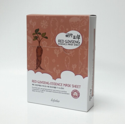 Esfolio Red Ginseng Essence Facial Mask Sheet 10 Pack
