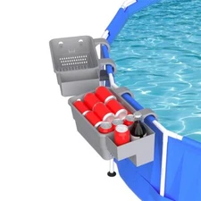 2X Basket Above Ground Pool Poolside Storage Basket Accessories with Cup Holder