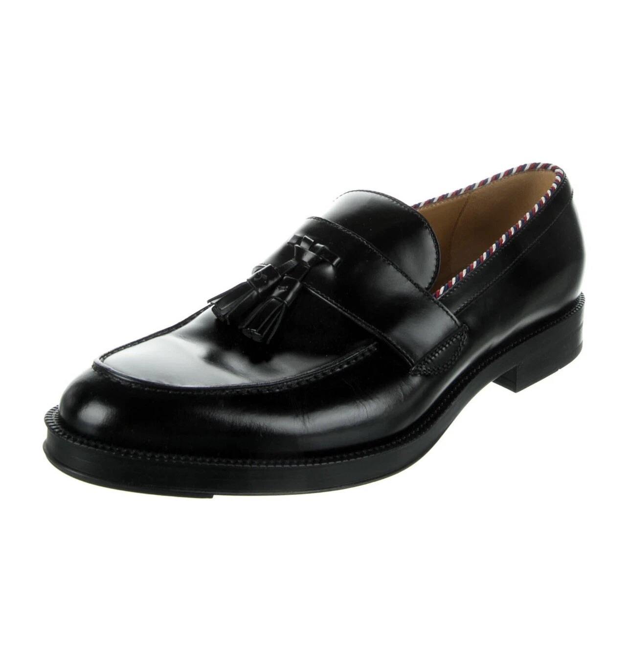 Mocassins habillés Aut Gucci pour hommes accents à pompons en cuir 43 UK 9 US 10 AU 10,5 KR 280