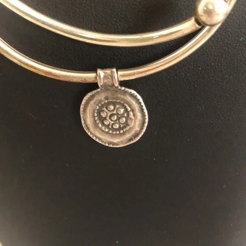 Handmade double necklace silver links & beads & silver medallion by Lizzy James - Picture 3 of 12