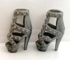 Barbie Doll Fashion Accessory vintage - chaussures talons hauts - gray heels