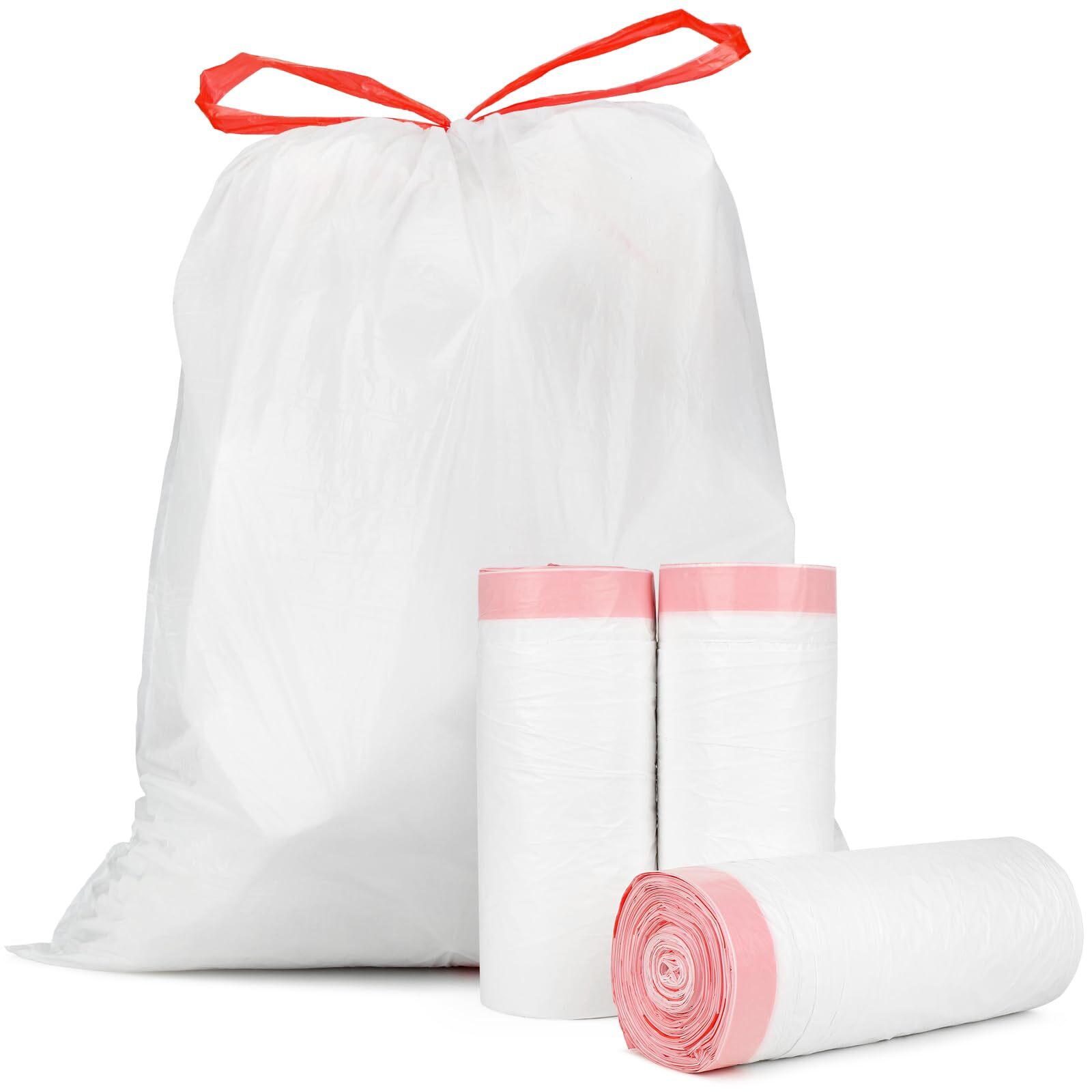 15-18 Gallon Drawstring Trash Bags - (102 Count) Ultra Large Trash Can Liners...