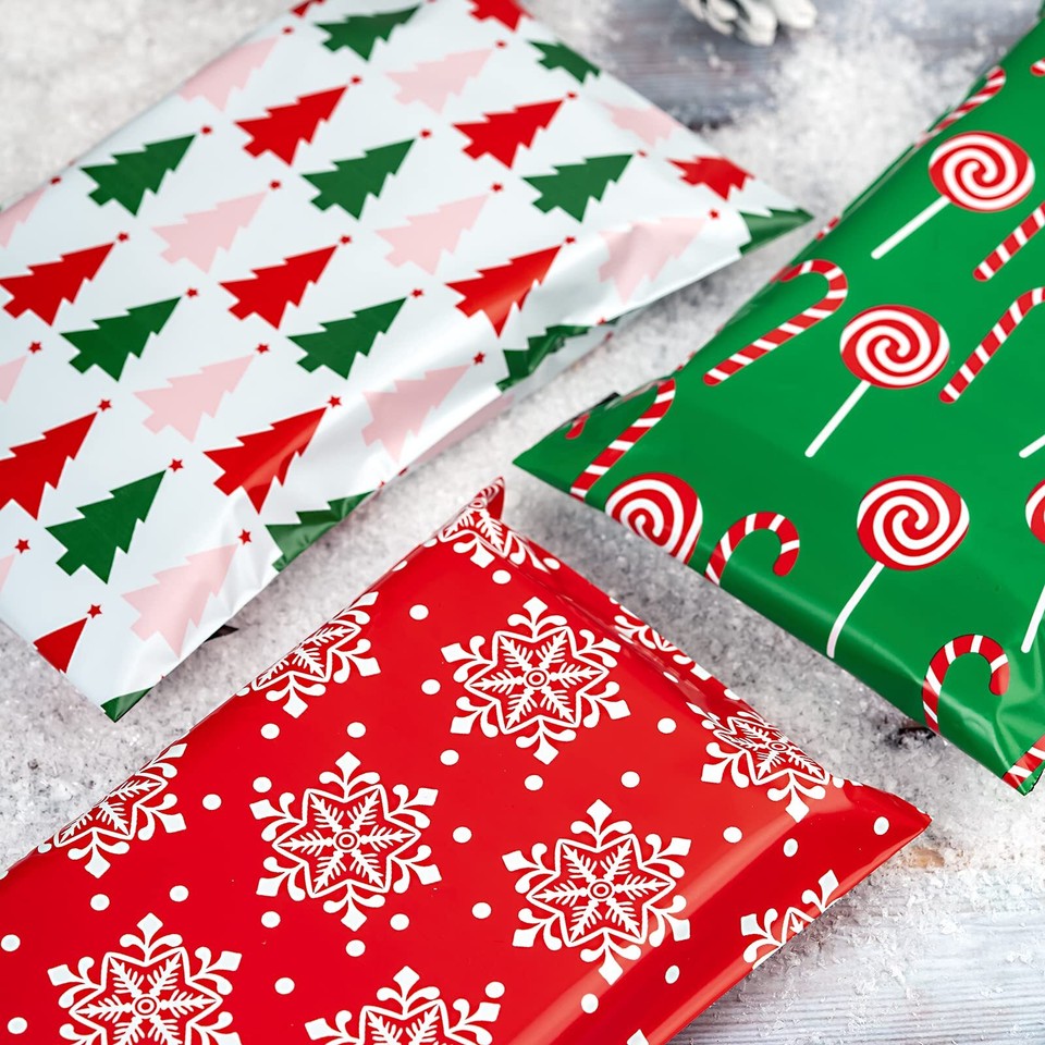Christmas Poly Mailers Shipping Bags Pretty Thick Self Adhesive Mailing