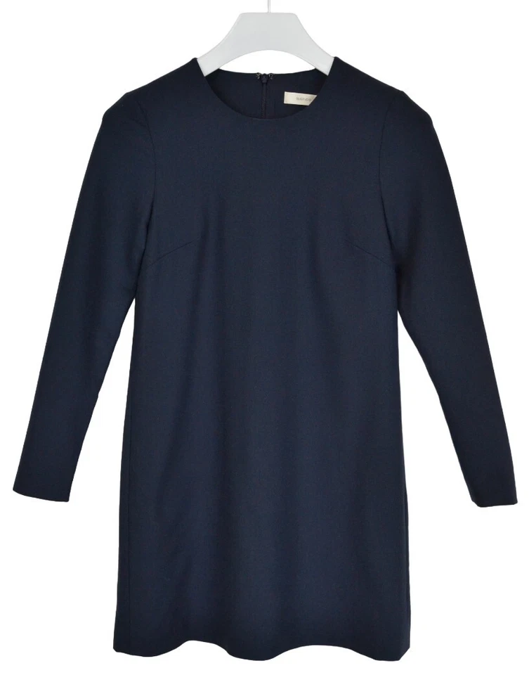 Robe SUISTUDIO Camden Femme UK 6 Manches Longues Mélange De Laine Col Rond Bleu - Photo 1/4