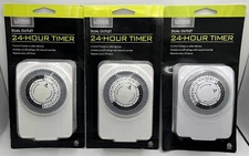 Living Solutions Dual Outlet 24 Hour Timer (Lot of 3) ! Brand New ! Sealed ! 🔥