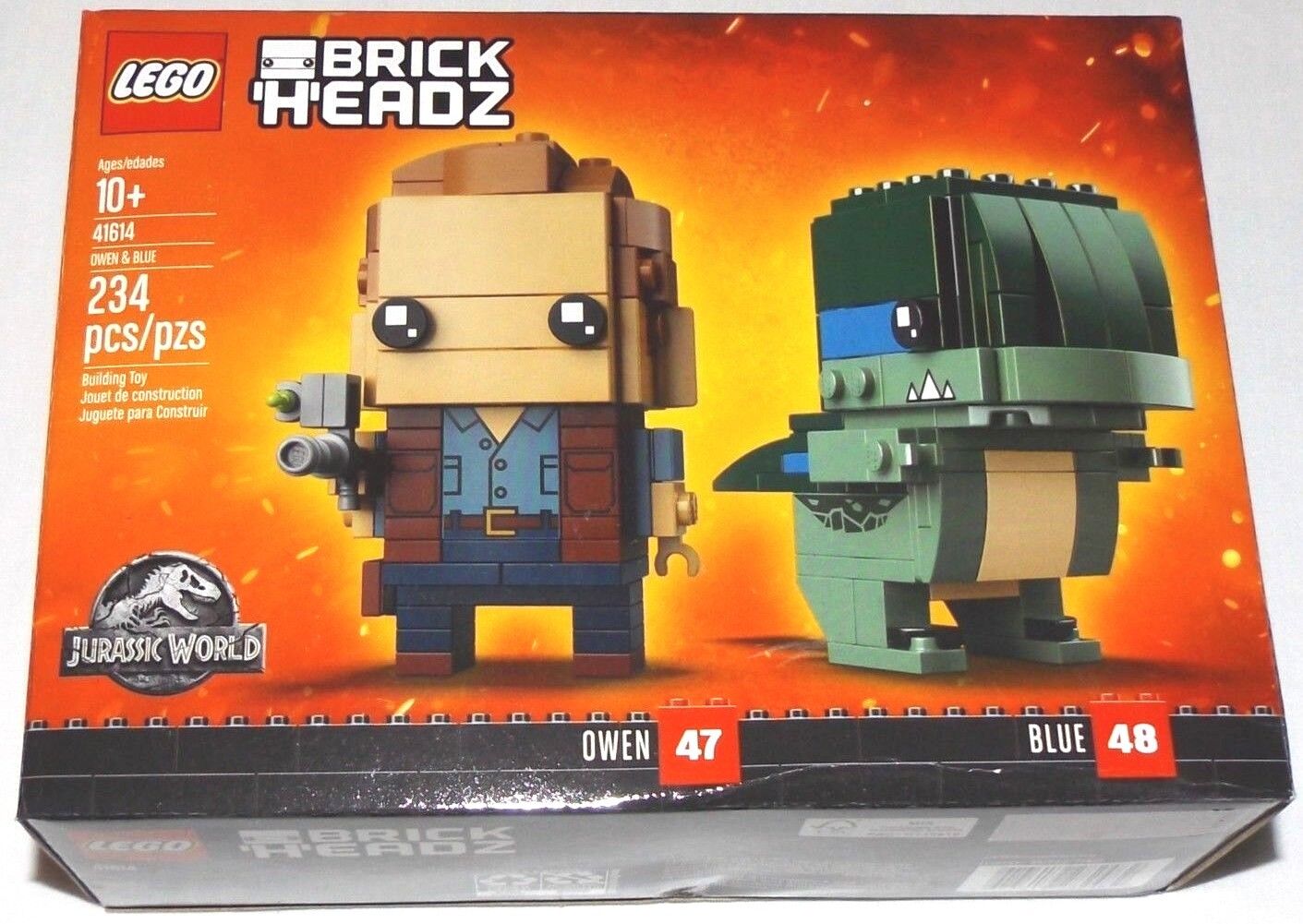 LEGO 41614 Brickheadz Owen &amp; Blue 47 Jurassic Dinosaur raptor | eBay