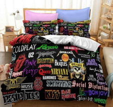 Image of Rock ACDC Bedding Set Duvet Cover 3D Quilt Cover Pillowcase Single Double Gift