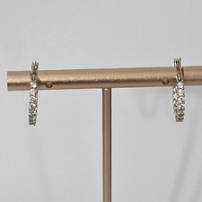 925 Sterling Silver Vermeil Inside-Out CZ Hoop Earrings