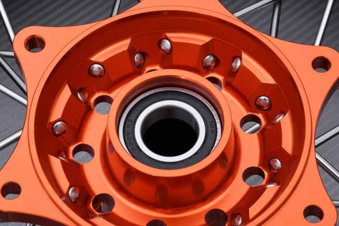 Roue arrière Supermoto orange 5x17 pour Husaberg FS 450 E 2005-2007
