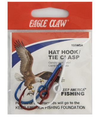 For Hat Eagle Claw 3-Pack Hat/Tie Clips (Red/White/Blue Made In