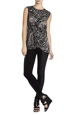 NEW BCBG MAXAZRIA BLACK COMB RUMOR SLEEVELESS CRISSCROSS TOP NEW BCBG MAXAZRIA BLACK COMB RUMOR SLEEVELESS CRISSCROSS TOP