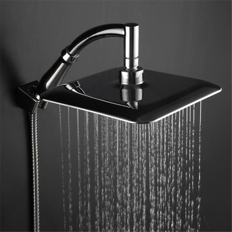 360° Adjustable 9-Inch Rainfall Shower Head with Extension Arm