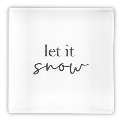 Large Lucite Block Face to Face Small Paperweights, Let it Snow - Pack of 4