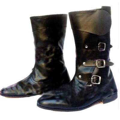 HALLOWEEN LEATHER BOOTS RENAISSANCE VIKING PIRATE SHOE MEN display picture 3